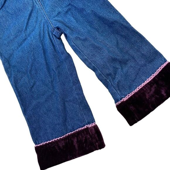 Y2K Sweety Velour & Lace Embellished Jeans - Picture 3 of 5